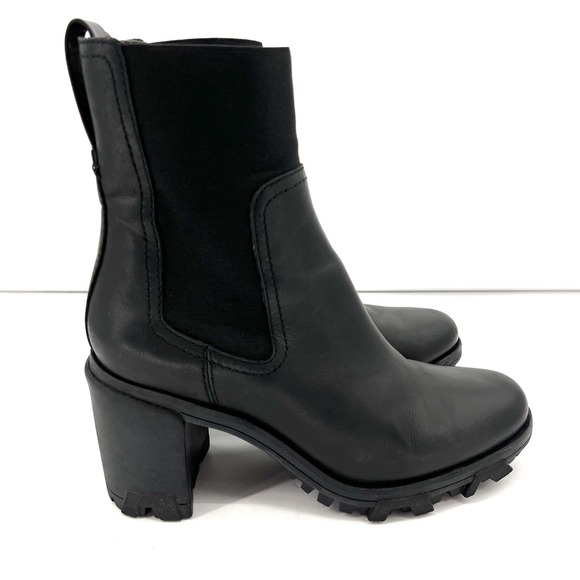 Rag & Bone Shiloh Boot Size 40 US 10 Black Leather Lug Sole Chelsea Ankle Bootie - Picture 5 of 14